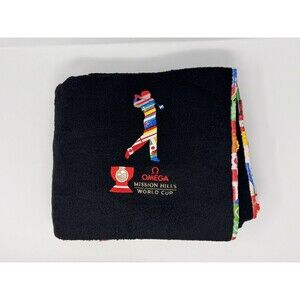 Omega Mission Hills World Cup Golf Towel Black 100x200cm Brand New